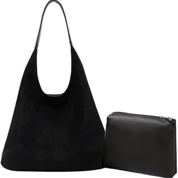 Women Hobo Bag Faux Suede Large Capacity Shoulder Tote Handbag - Picture 1 of 6
